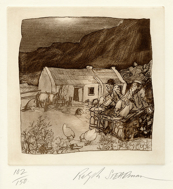 Two Men Sitting on a Hen House