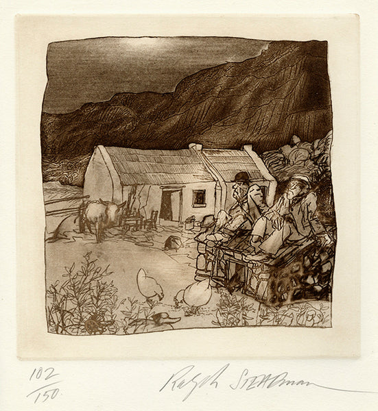 Two Men Sitting on a Hen House