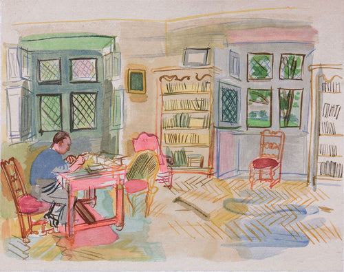 L'auteur dans son cabinet de travail