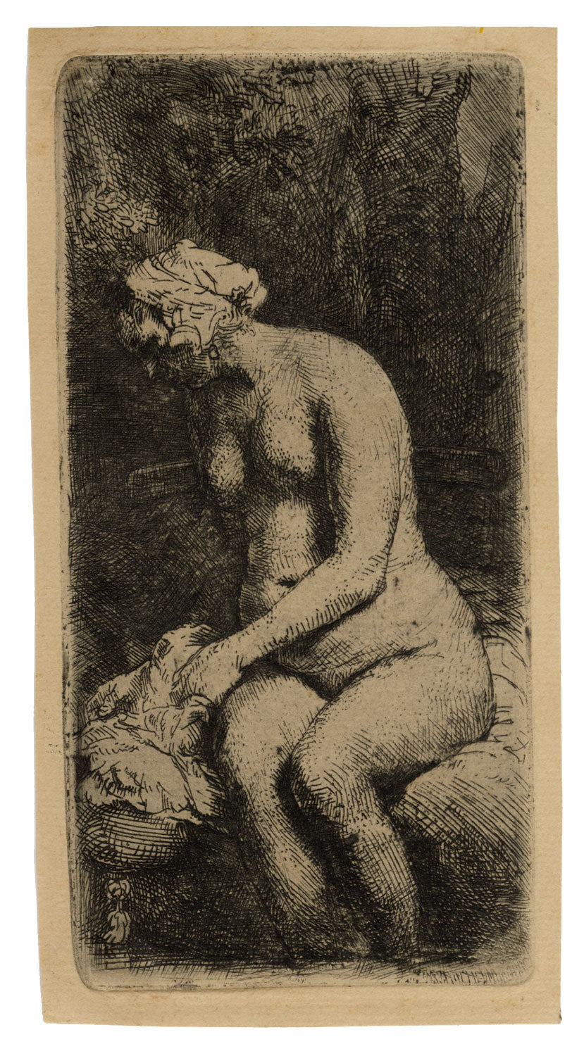 Woman Bathing her Feet at a Brook