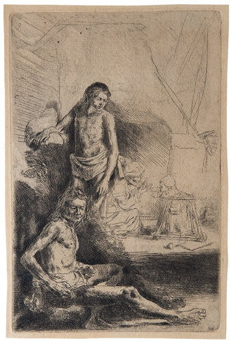 Nude Man Standing, another Seated