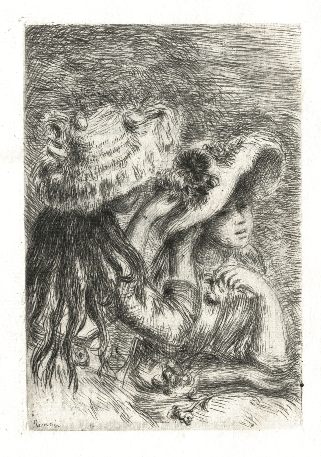 ピエール＝オーギュスト・ルノワール 『ピン飾りの帽子』 額装