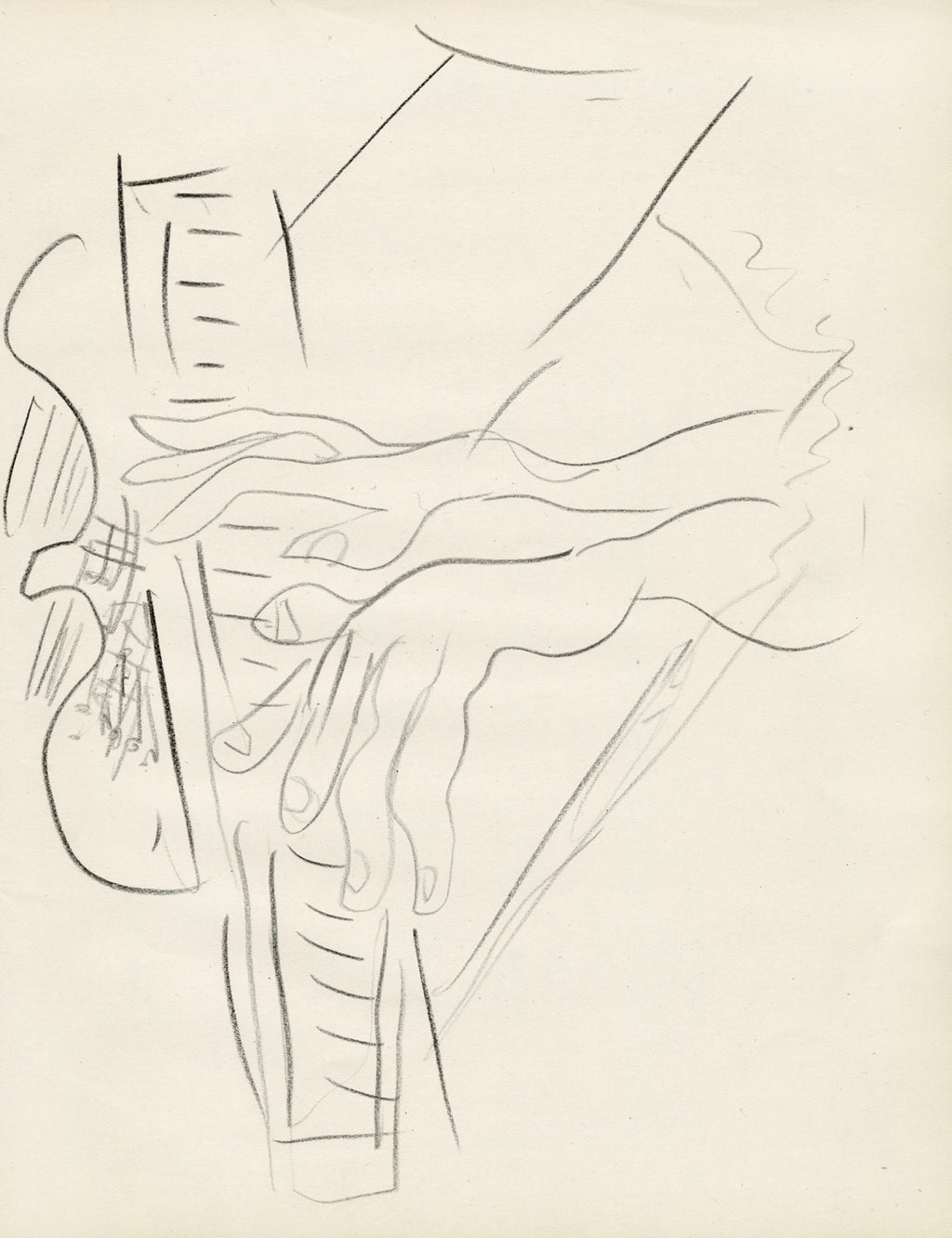 Hands Playing Piano Study