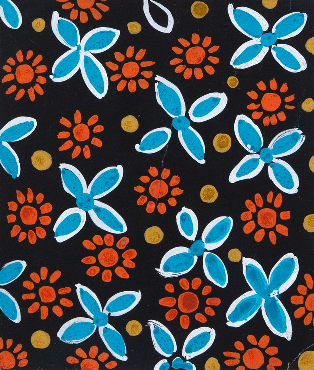 Design 1263 - Red and Blue Flowers on Black