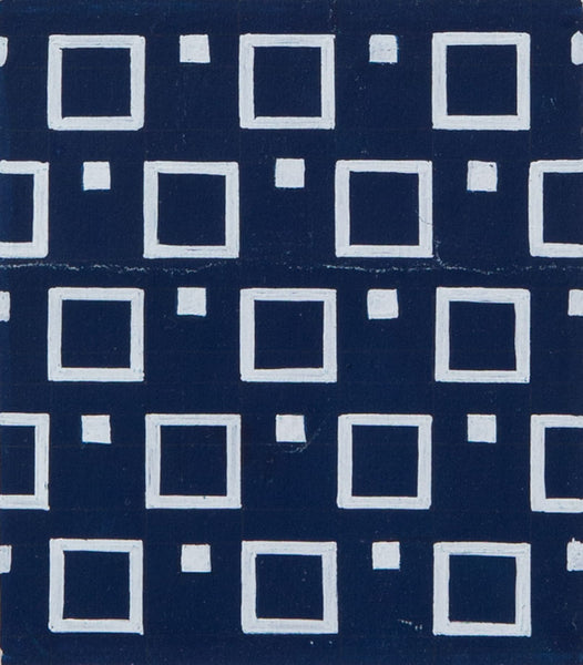 White Squares on Dark Navy - Fabric Design