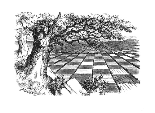 Alice stood without speaking, looking out in all directions over the country - and a most curious country it was...