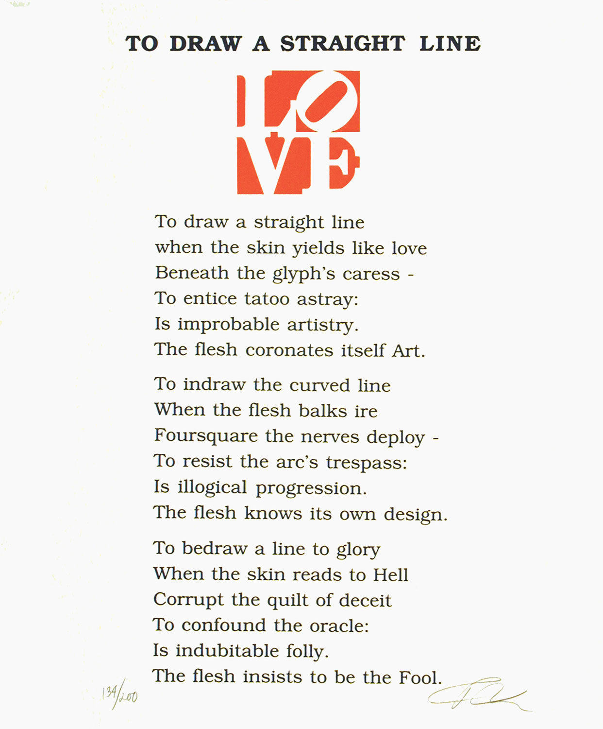 Robert Indiana To Draw A Straight Line – Goldmark