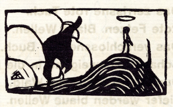 Hügel, Baum, Wolken und Figur